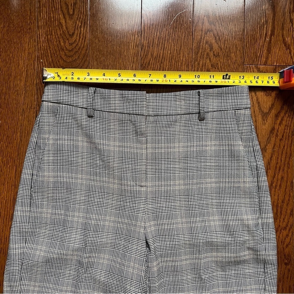 Aritzia Babaton Gray Plaid Quentin Crop Ankle Trouser Dress Pants - Sz 0 - Picture 13 of 15